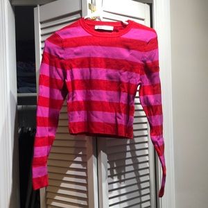 Zara cropped stripe sweater, size large (fits like medium!!)